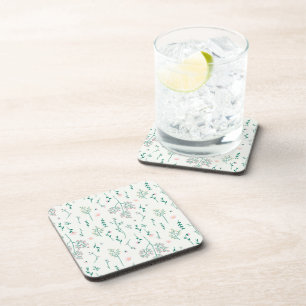 Dessous-de-verre Fleur Motif Ressort Floral Plastique dur