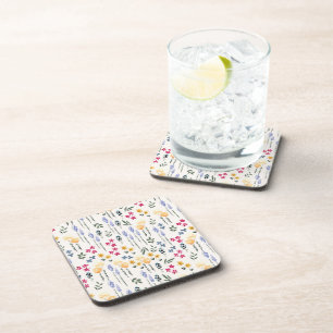 Dessous-de-verre Fleur Motif Ressort Floral Plastique dur