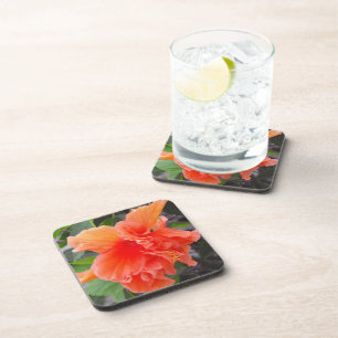 Dessous-de-verre Fleur orange froissée