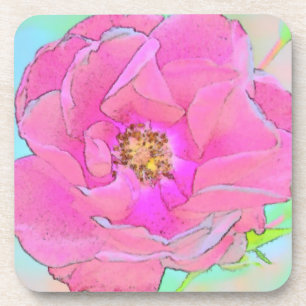 Dessous-de-verre Fleur rose pastel