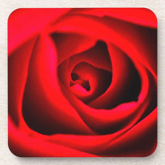 Dessous de verre fleur rose rouge (Devant)
