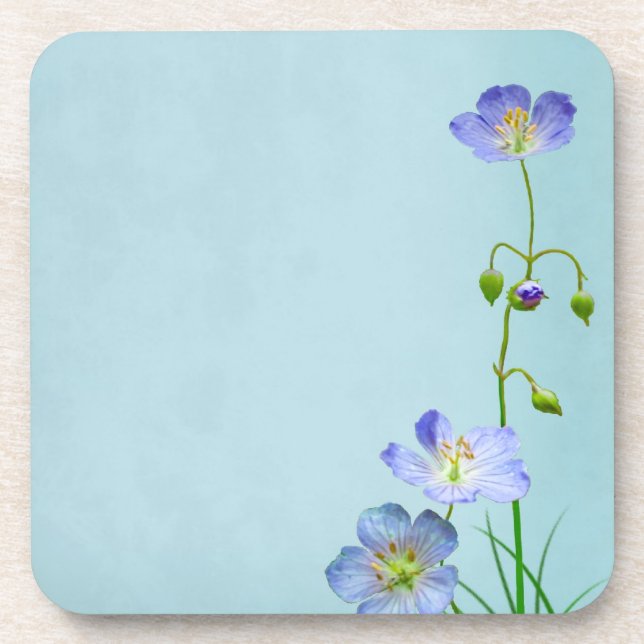 Dessous-de-verre Fleur sauvage bleu (Devant)