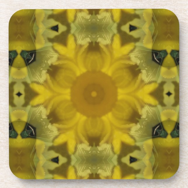 Dessous-de-verre Fleur soleil éclate dorée (Devant)