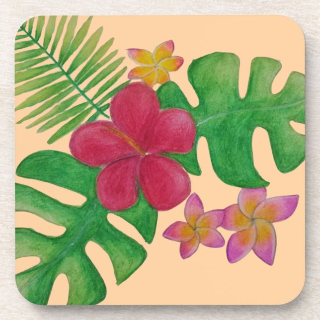 Dessous-de-verre Fleur tropicale (Devant)