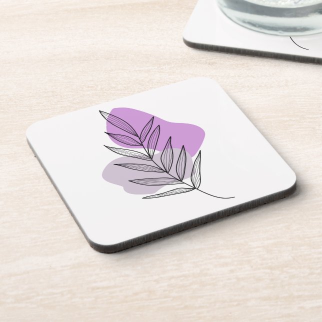 Dessous-de-verre Fleur violette boho (Côté gauche)