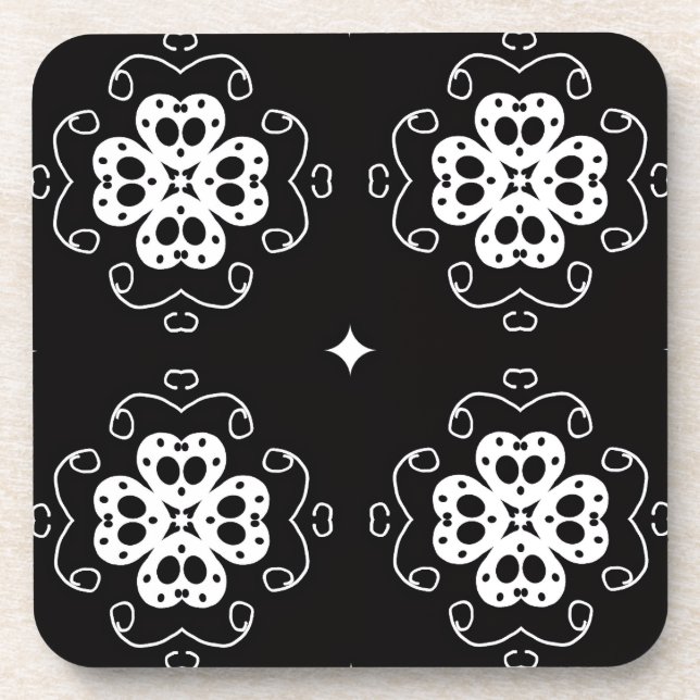 dessous de verre fleurs abstraites modernes (Devant)