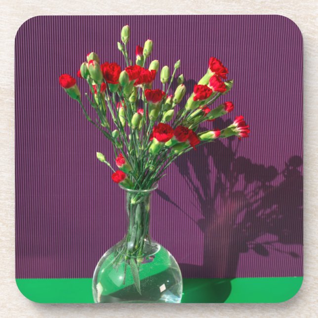 Dessous-de-verre Fleurs | Bouquet Carantion Rouge (Devant)
