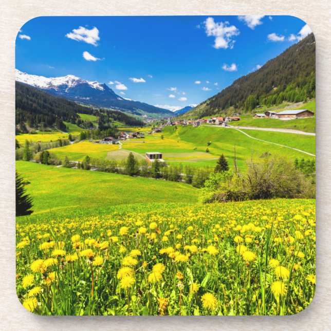 Dessous-de-verre Fleurs | Canton des Grisons de Dandelion, Suisse (Devant)