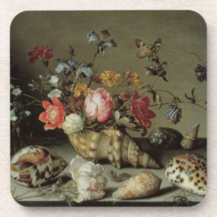Dessous-de-verre Fleurs, coquilles et insectes Balthasar van der As