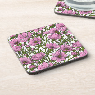 Dessous-de-verre Fleurs Cosmos roses
