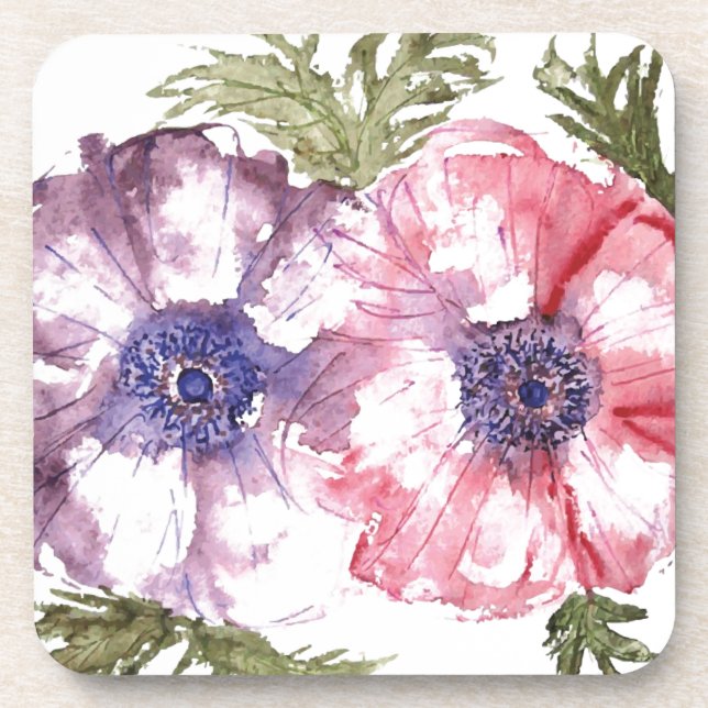Dessous-de-verre Fleurs d'aquarelle (Devant)
