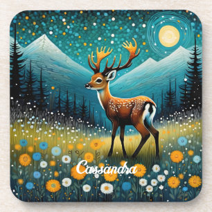 Dessous-de-verre Fleurs de cerfs mignons Imaginaire de prairie