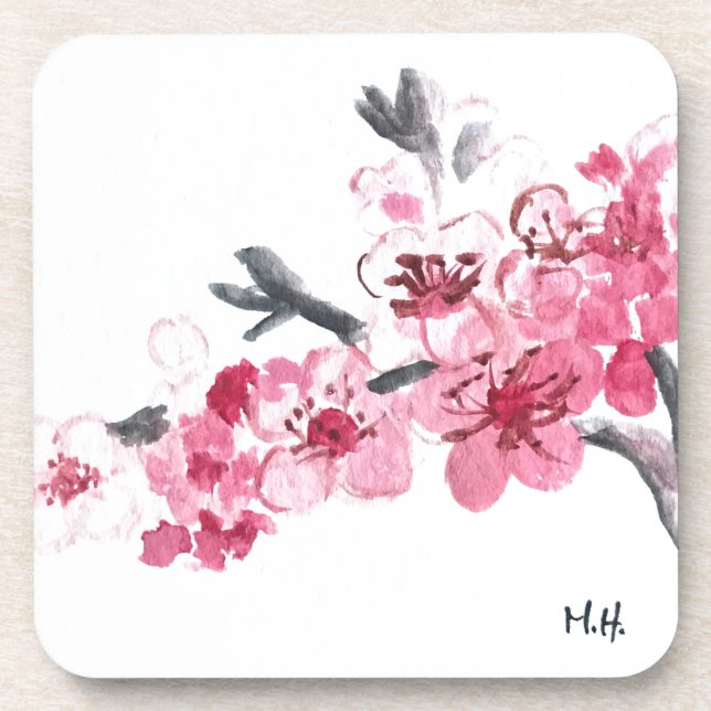 Dessous-de-verre Fleurs de cerisiers roses (Devant)