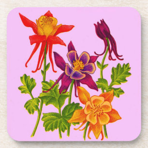 Dessous-de-verre fleurs de columbine