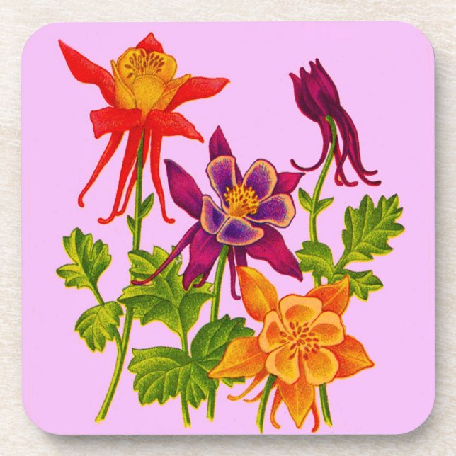 Dessous-de-verre fleurs de columbine (Devant)