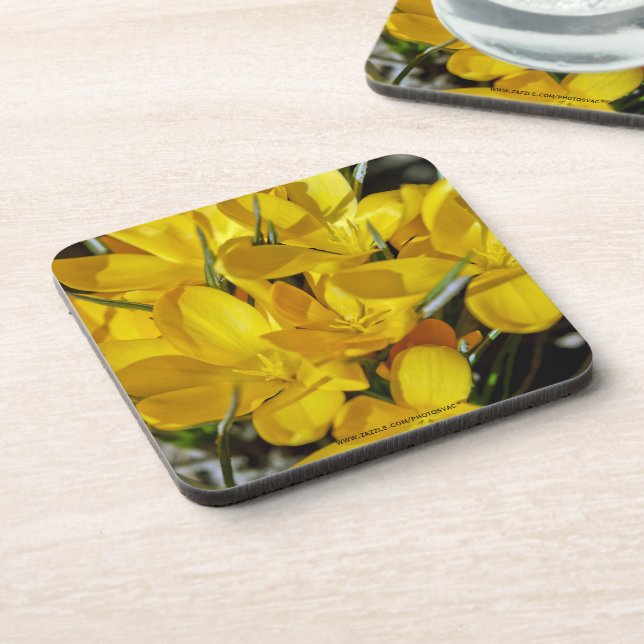 Dessous-de-verre Fleurs de Crocus Jaune (Côté gauche)