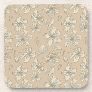 Dessous-de-verre Fleurs de Jeu sur beige clair - motif sans couture