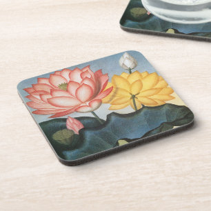 Dessous-de-verre Fleurs de lotus vintage, La fève égyptienne sacrée