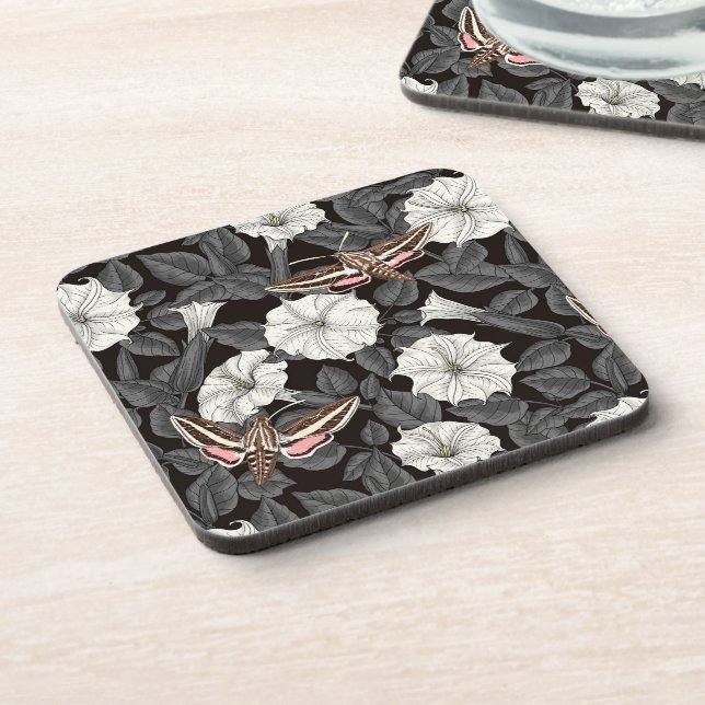 Dessous-de-verre Fleurs de lune et sphinx Moths 2 (Côté gauche)