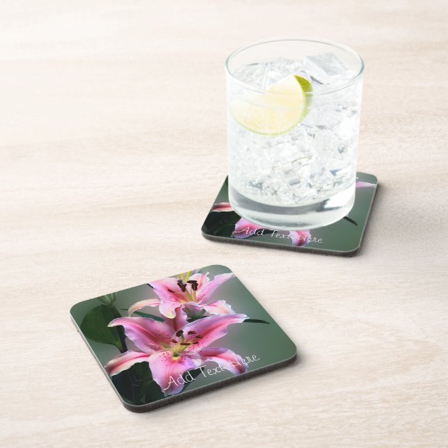 Dessous-de-verre Fleurs de lys roses et violettes (Côté Droit)