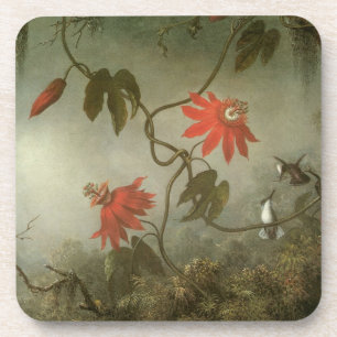 Dessous-de-verre Fleurs de passion et colibris par Martin J Heade
