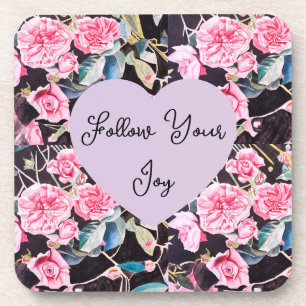 Dessous-de-verre Fleurs de roseau aquarelle rose fleurs filles joie