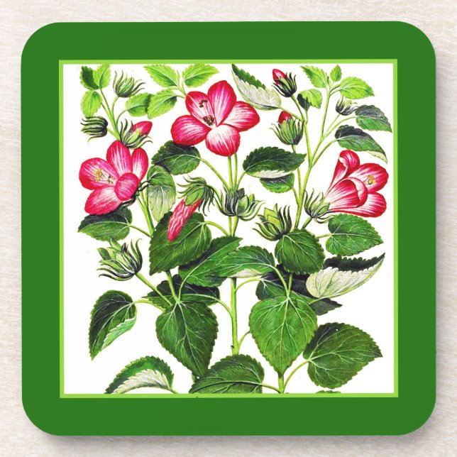 Dessous-de-verre Fleurs d'Hibiscus italien rose Fuchsia (Devant)