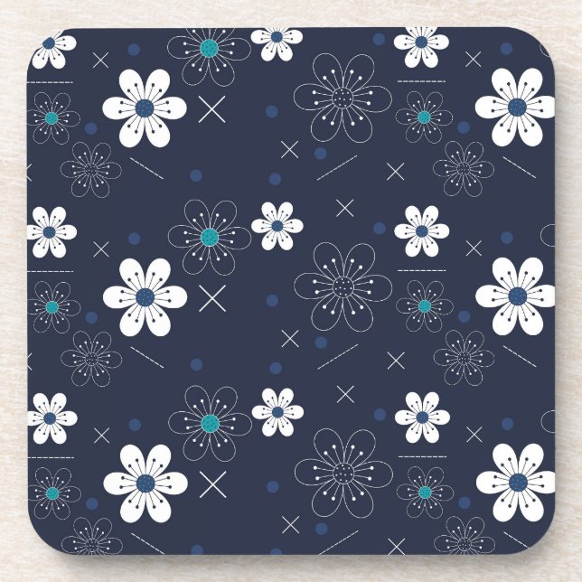 dessous de verre fleurs d'hiver de minuit (Devant)