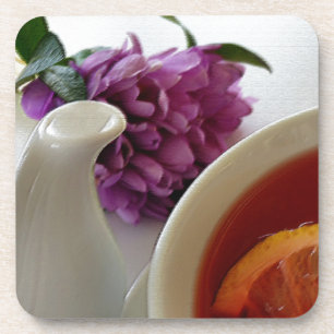 Dessous-de-verre fleurs et thé