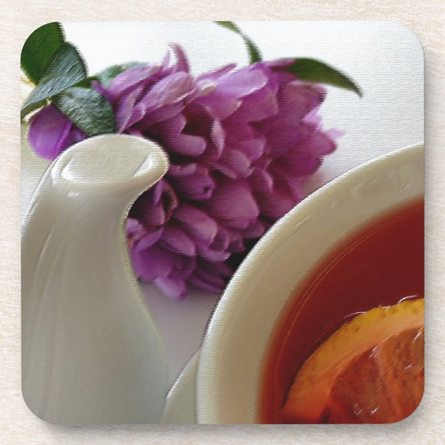 Dessous-de-verre fleurs et thé (Devant)