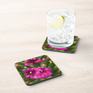 Dessous-de-verre Fleurs florales rose foncé Dahlia Vert