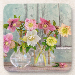 Dessous-de-verre Fleurs   Hellebores dans Vases