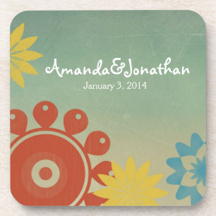 Dessous-de-verre Fleurs hippies rétro