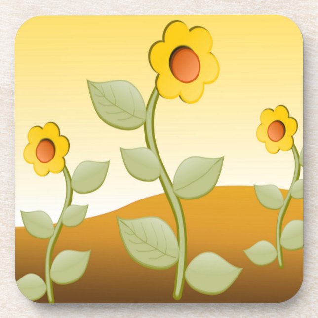 DESSOUS-DE-VERRE FLEURS JAUNES (Devant)
