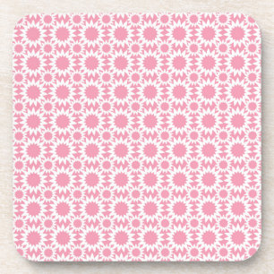 Dessous-de-verre Fleurs mignonnes étoile Motif rose et blanc