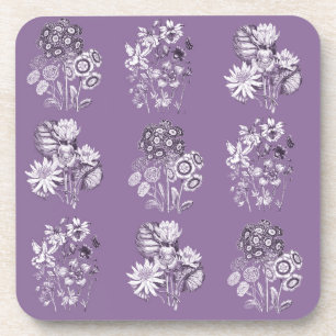 Dessous-de-verre Fleurs monochromes en lavande