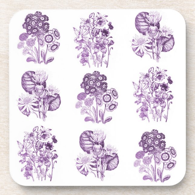 Dessous-de-verre Fleurs monochromes en violet (Devant)