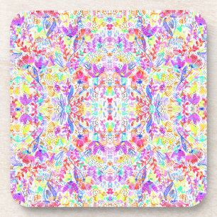 Dessous-de-verre Fleurs pastel abstraites