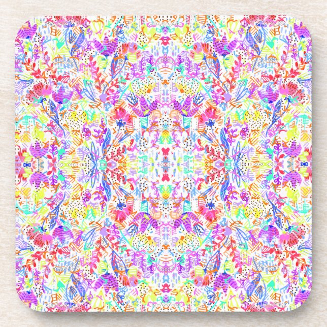 Dessous-de-verre Fleurs pastel abstraites (Devant)