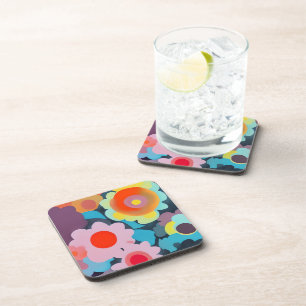 Dessous-de-verre Fleurs rétro mod 
