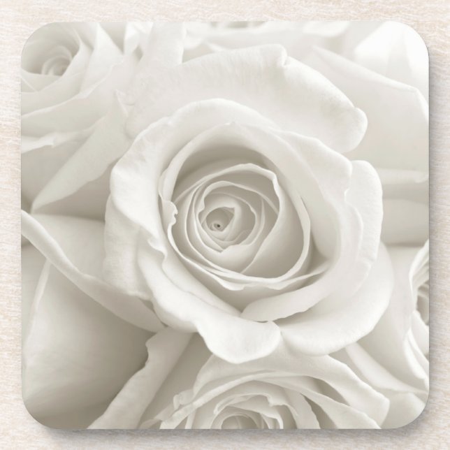 Dessous-de-verre Fleurs | Roses blanches (Devant)