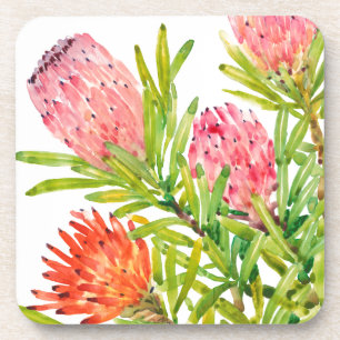 Dessous-de-verre Fleurs tropicales d'aquarelle