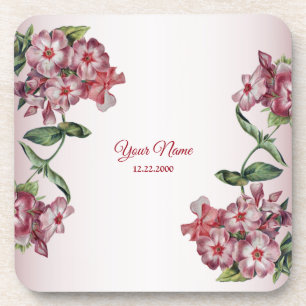 Dessous-de-verre Fleurs Vertes Florales Roses Rouges Mariage Modern