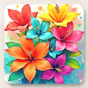 Dessous-de-verre Fleurs Vibrantes : Conception Magique de Fleurs Tr