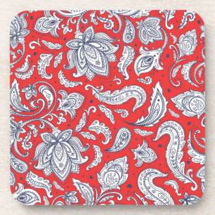 Dessous-de-verre Fleurs vintages rouges mignons motif