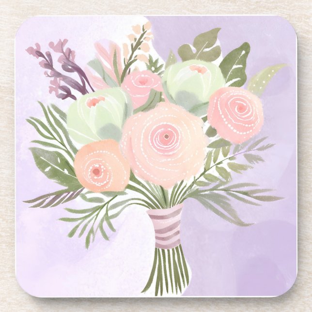 Dessous-de-verre Fleurs violettes (Devant)