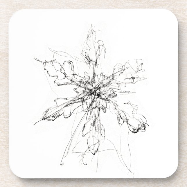 Dessous-de-verre Flocon de neige unique délicat (Devant)