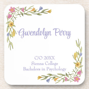 Dessous-de-verre Floral Boho College Graduation Party Plastique