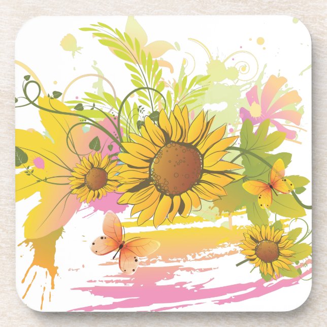 Dessous de verre Floral d'été 1A (Devant)
