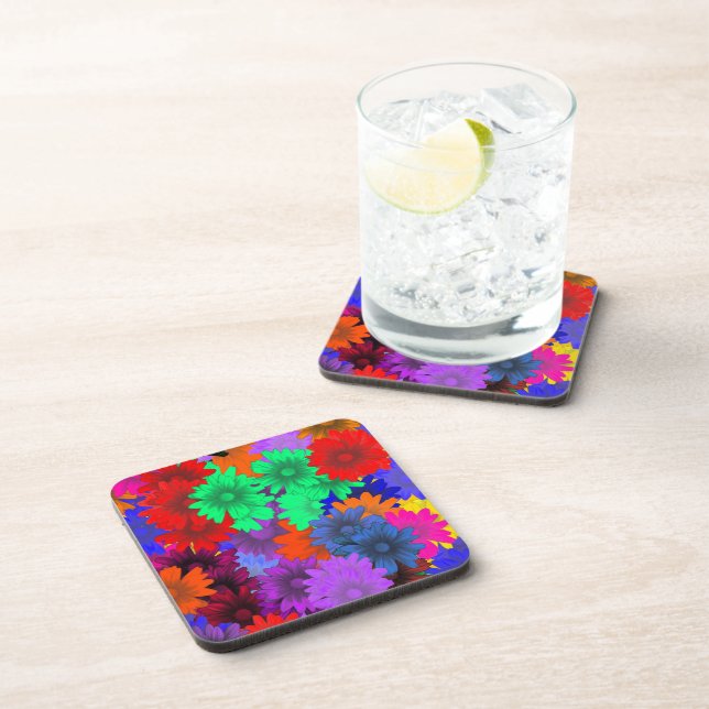 Dessous-de-verre Floral multicolore (Côté Droit)